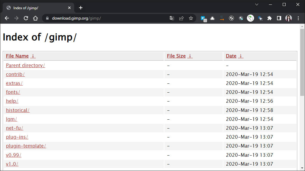 GIMP過去バージョン