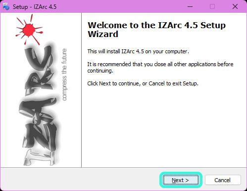 IZArcインストーラー起動画面