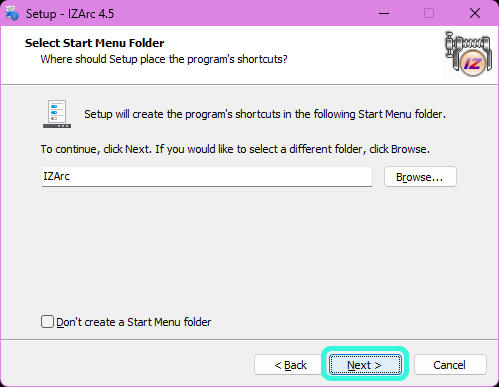 IZArcスタートメニュー設定