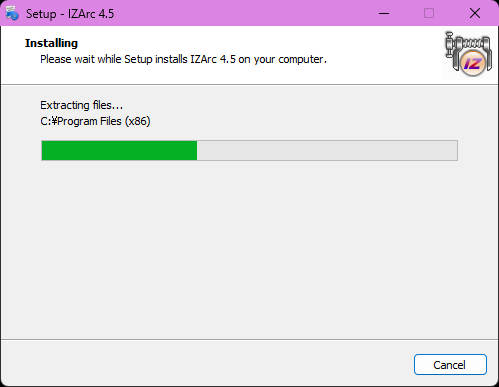 IZArcインストール途中