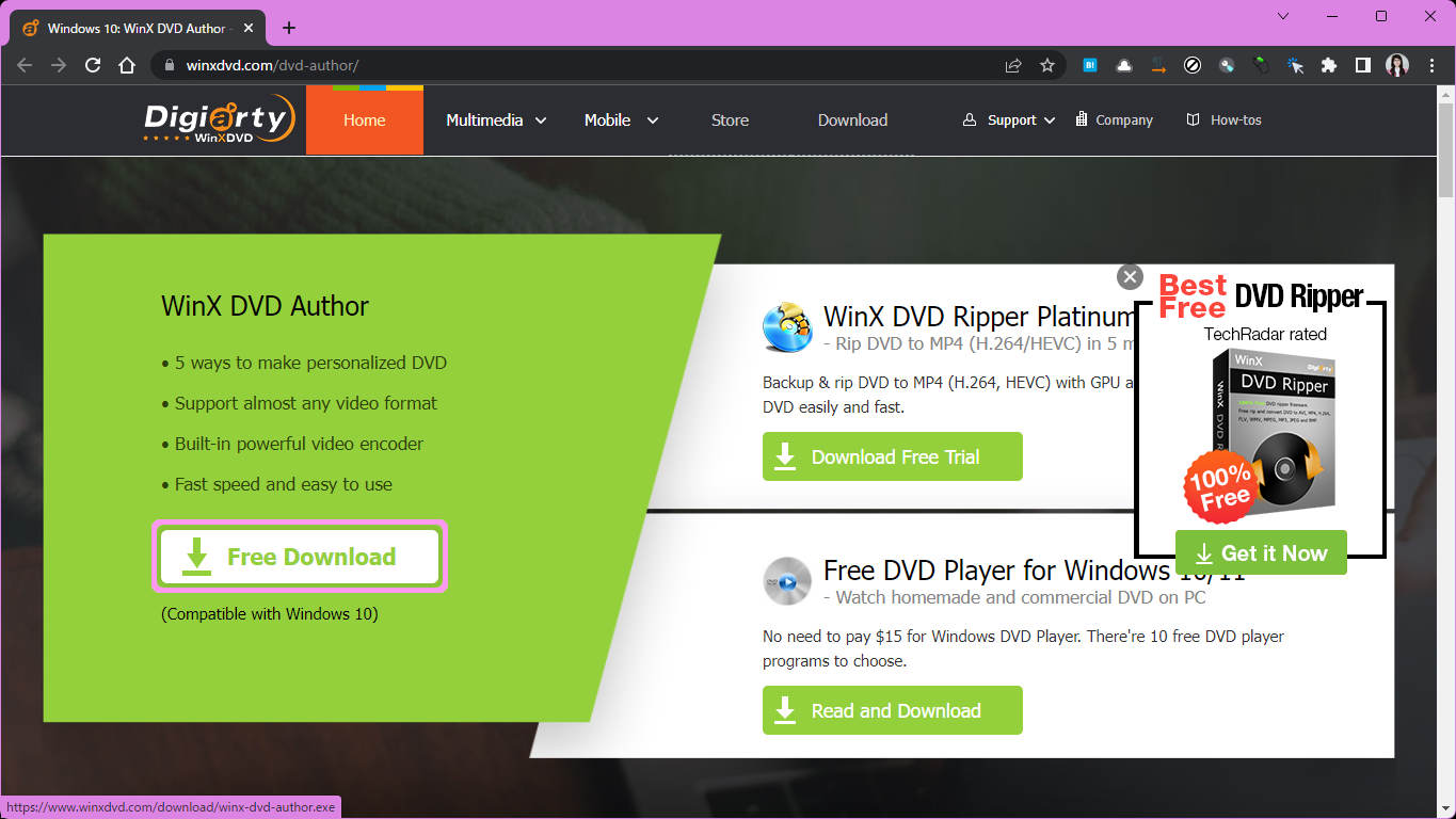 WinX DVD Author公式サイト