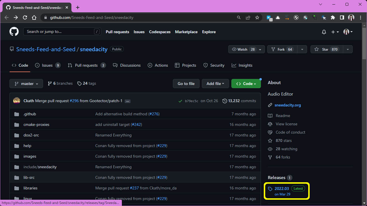 Sneedacityリポジトリ